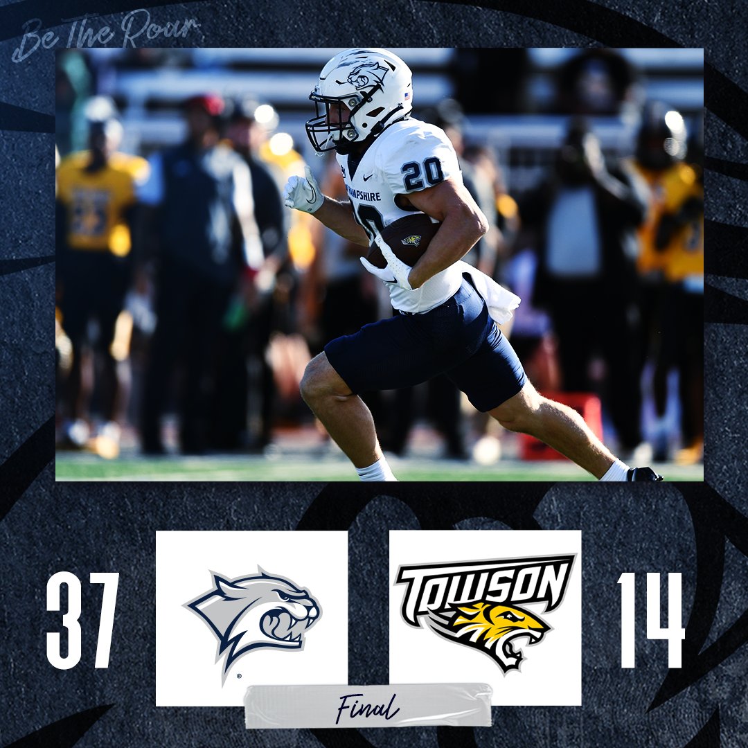 New Hampshire Football (@unh_football) on Twitter photo VICTORY!! Wildcats defeat Towson 37-14 on the road to improve 3-0 in <a href="/CAAFootball/">CAA Football</a>! UNH travels to Western Michigan on Oct. 1.
#CatJui23 😼🧃 VICTORY!! Wildcats defeat Towson 37-14 on the road to improve 3-0 in <a href="/CAAFootball/">CAA Football</a>! UNH travels to Western Michigan on Oct. 1.
#CatJui23 😼🧃