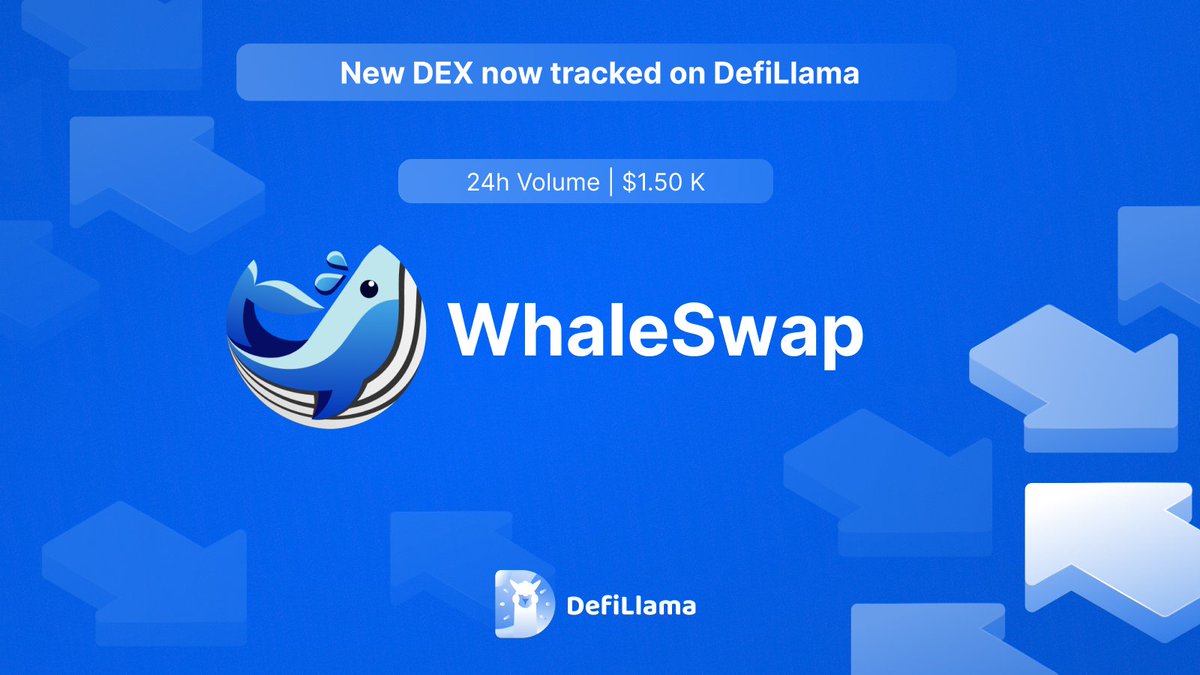 Now tracking @WhaleLoans on Volume Dashboard

defillama.com/dex/whaleswap