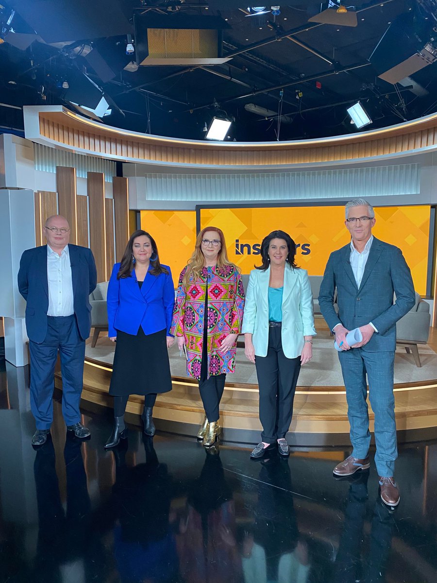 InsidersABC's tweet photo. #Insiders is ready to go with @David_Speers &amp; panel: 
@samanthamaiden, @murpharoo, and @J_C_Campbell 
 
• @SenatorHume interviewed 🔎
• 📸@ellinghausen 

Watch live on @ABCTV &amp; stream:
https://t.co/AkGDfHegMo https://t.co/AWVwzWQeWH