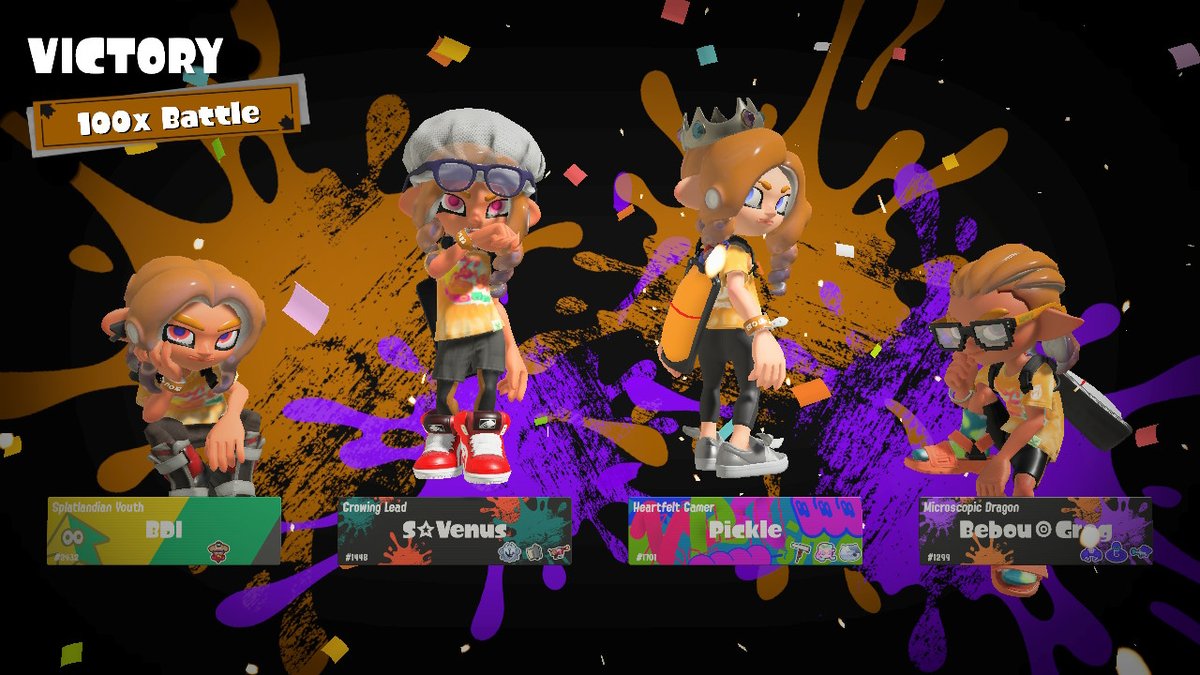PickleSquid's tweet photo. Did these back to back! Yay! #Splatoon3 #NintendoSwitch https://t.co/f8uLoCMZe4
