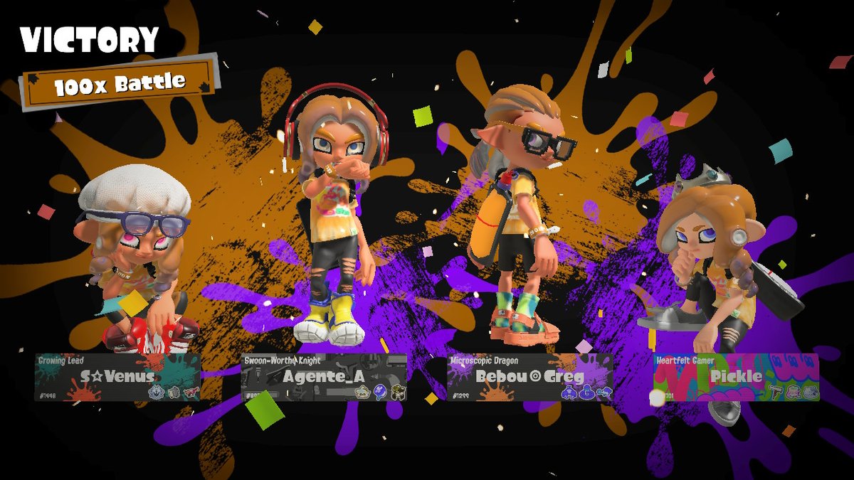 PickleSquid's tweet photo. Did these back to back! Yay! #Splatoon3 #NintendoSwitch https://t.co/f8uLoCMZe4