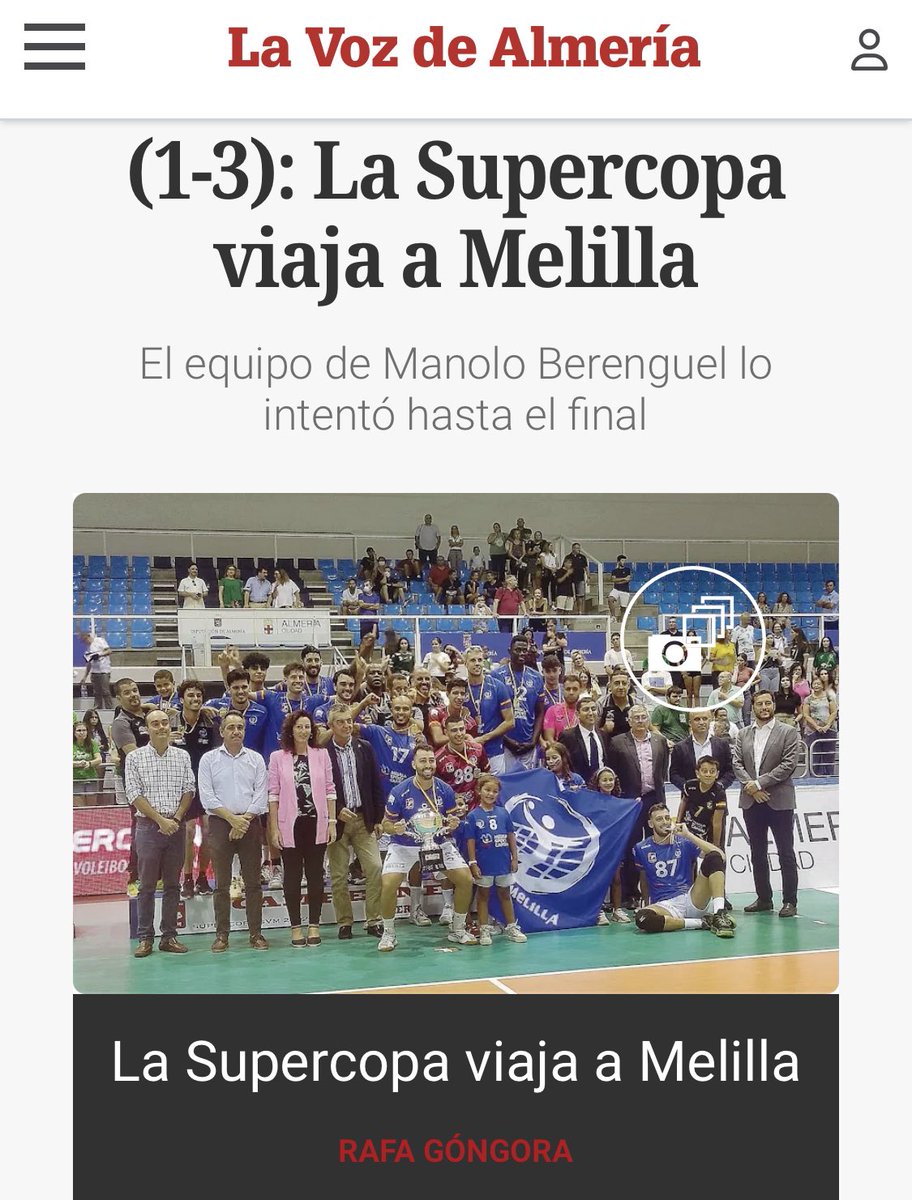 cvmelilla's tweet photo. #Melilla y el @cvmelilla @MSC__Oficial son noticia nacional e internacional tras conseguir la Supercopa de España 2️⃣0️⃣2️⃣2️⃣
#volleyball #SupercopaVB #SupercopaIberdrola #pallavolo #siatkówka #voleibol #vôlei #voleybol #odbojka #volejbal #volleybal #волейбол #排球 #バレーボール https://t.co/rOvLaQg4Dn