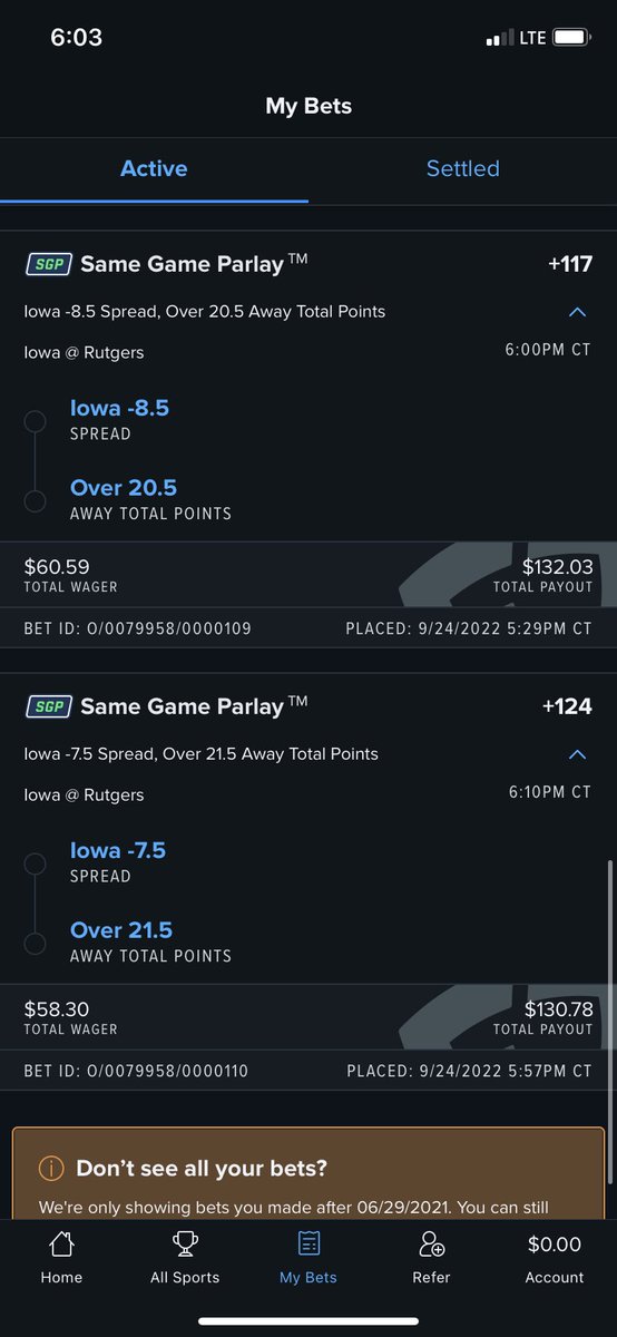 SHOUTOUT JAMES MADISON AND NOTRE DAMS FOR SAVING THE DAY!!! NEXT UP IOWA -7.5 or 8.5 LAYED WITH IOWA OVER 20.5 #GoHawks