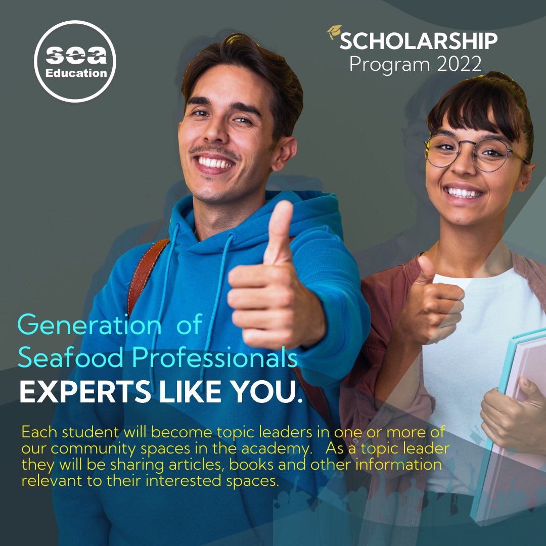 The seafood education academy is accepting applications for the Roy fellowship Scholarship 2022 from all international students worldwide. Scholarship coverage: access to SEA website content for three years at no charge. 

Apply Now bit.ly/3dwvQnP

#fellowship #intership
