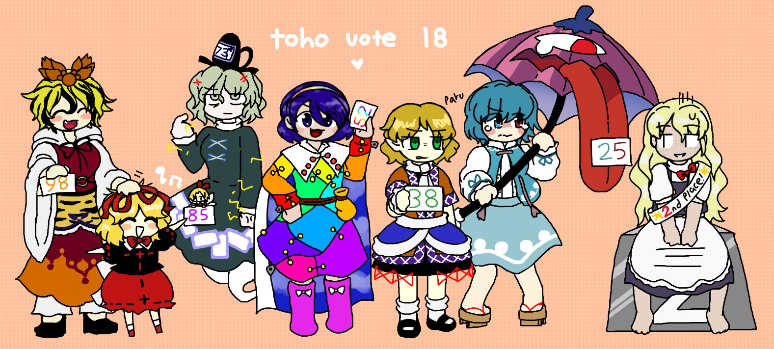 たげちゃん(フロンティア感を求めて) on Twitter "RT winterUFOmance my votes for touhou