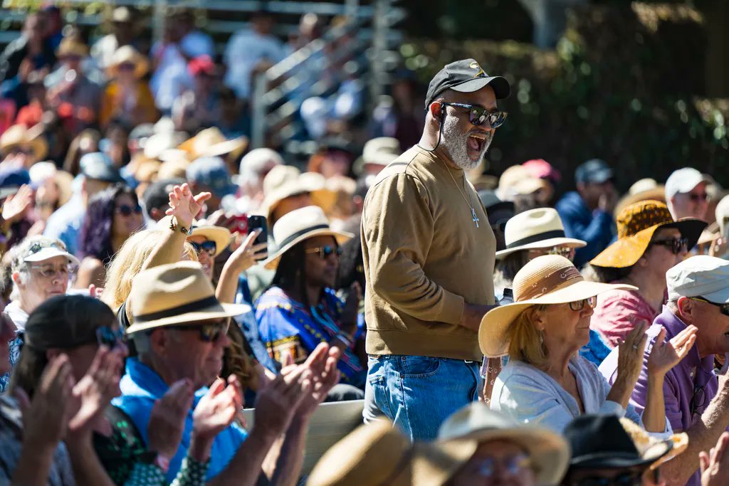 MontereyJazz's tweet photo. We're up and dancing all across the festival! 
@FleurineMusic and @SalsGreenhouse brought some amazing energy earlier in the day 🎶 https://t.co/gZlRQW7IqN