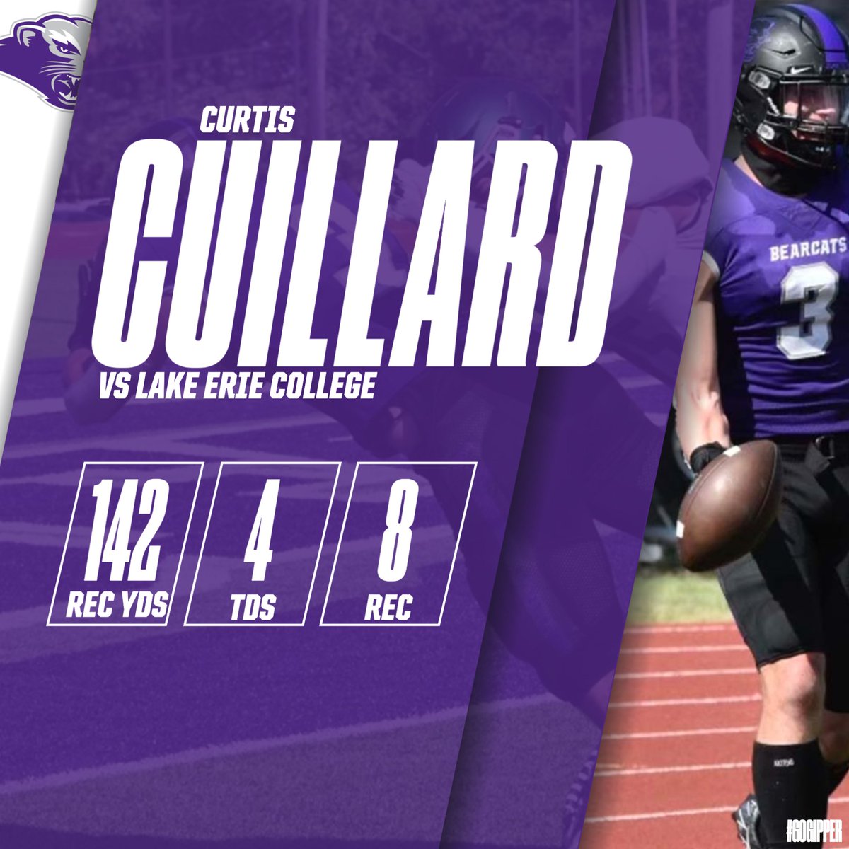 FB: What a game from Senior @CurtisCuillard3 !! Second most receiving touchdowns in a single game in SBU history!! #RollCats @SBU_Football