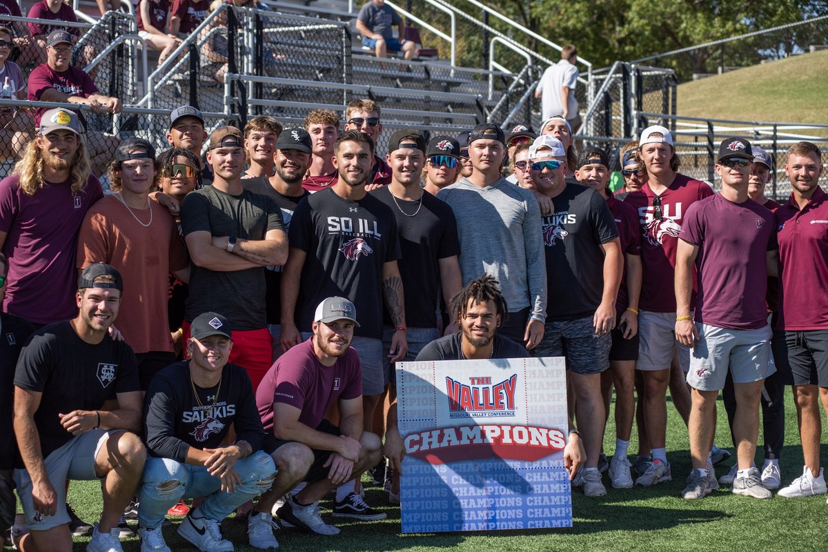 SIU_Baseball's tweet photo. Dawgs get their time during today's football game, honored for their 2022 MVC Championship title! Let's run it back #Salukis https://t.co/clAnBSOMUB
