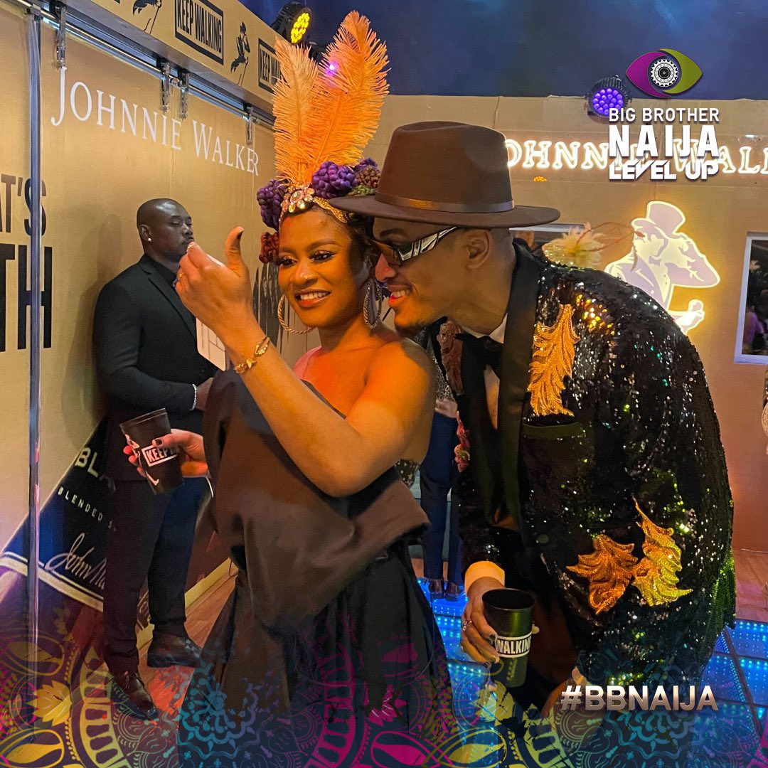Telvino's tweet photo. We so much love the duo.. a match that compliment..see beauties in one photo.. #GroovyMono𓃵 #PhynaX100M #BBNaijaJohnnieWalker https://t.co/pQzDFB3nqv