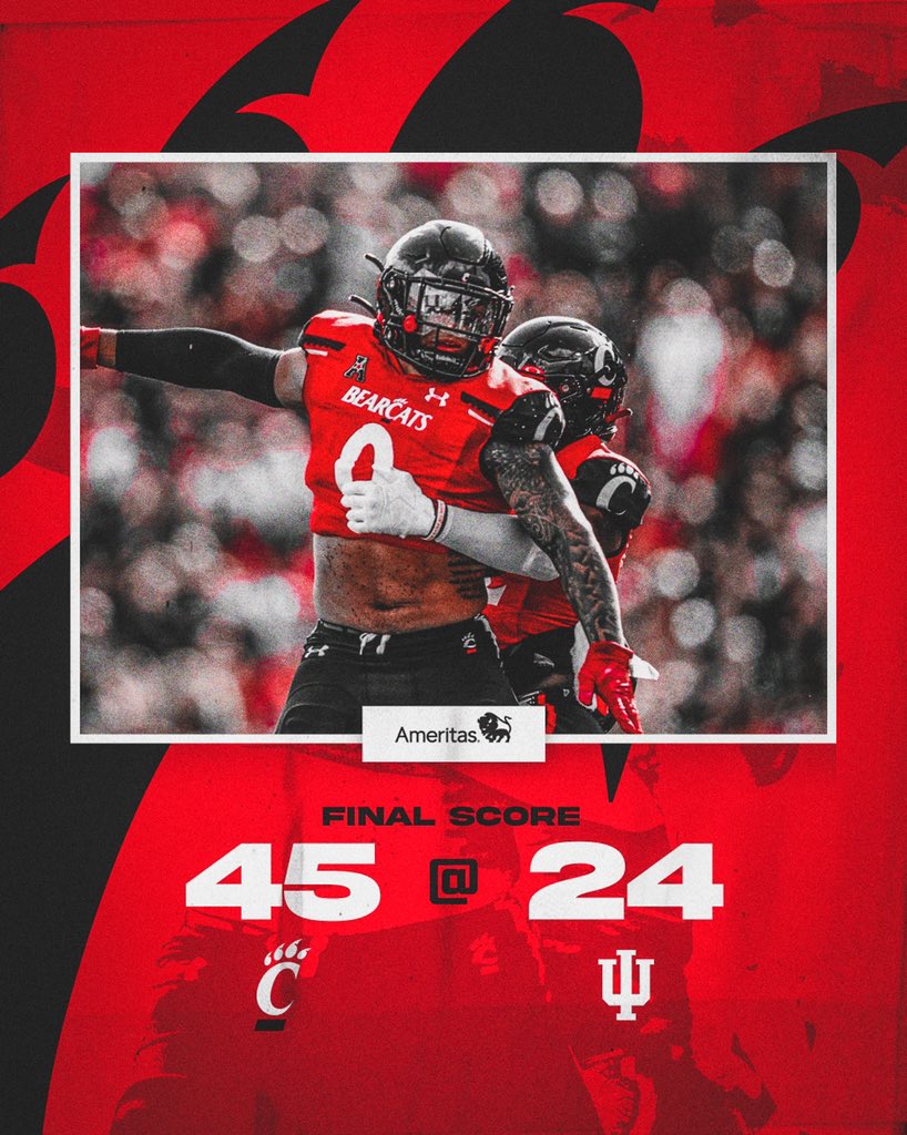 *beats Indiana for the second straight year*

Our brains:

Don’t say it.
Don’t say it.
Don’t say it.
Don’t say it.

Us: 𝗛𝗢𝗢𝗦𝗜𝗘𝗥 𝗗𝗔𝗗𝗗𝗬⁉️

#Bearcats