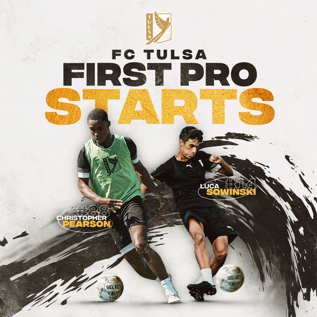 FCTulsa's tweet photo. 1' | Let's go, lads! 🔥

@_christopher8 and @LucaSowinski make their first professional starts tonight!

0-0 | #DETvTUL https://t.co/9ulneMgAKU