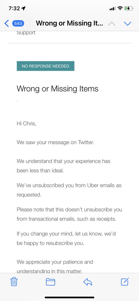 More emails from <a href="/Uber_Support/">Uber Support</a> after I have told them not to email me 3 times .