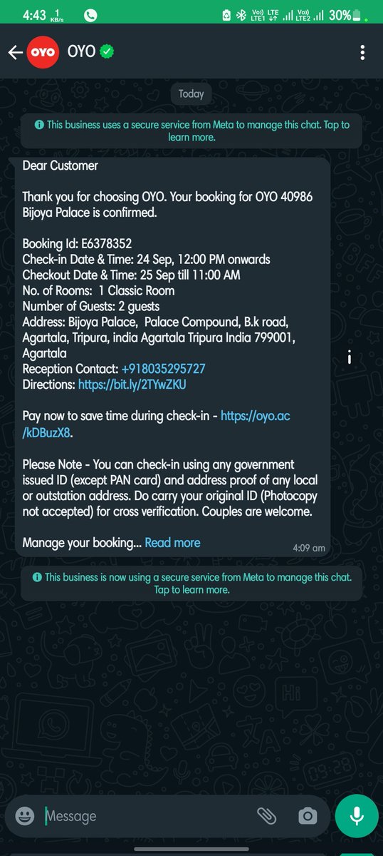 Suyashkar_'s tweet photo. Dear OYO
We are facing very serious  issue i did booking  in 42780 and did payment  aswell after that I came here  I found no any gate open there  I  am calling  the reception but no one  is there for answering my calls.

Please please help

@oyorooms @OYO4U @riteshagar https://t.co/YZITEdNdY6