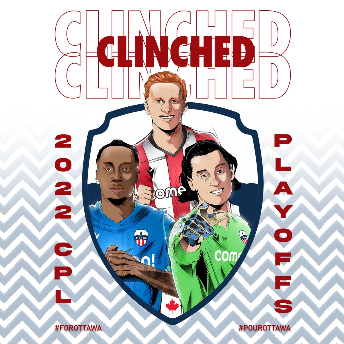 Clinched! 
For the first time in our club history, we are heading to the 2022 CPL Playoffs.

Artwork by Ottawa artist the AKARTS
#ForOttawa #PourOttawa