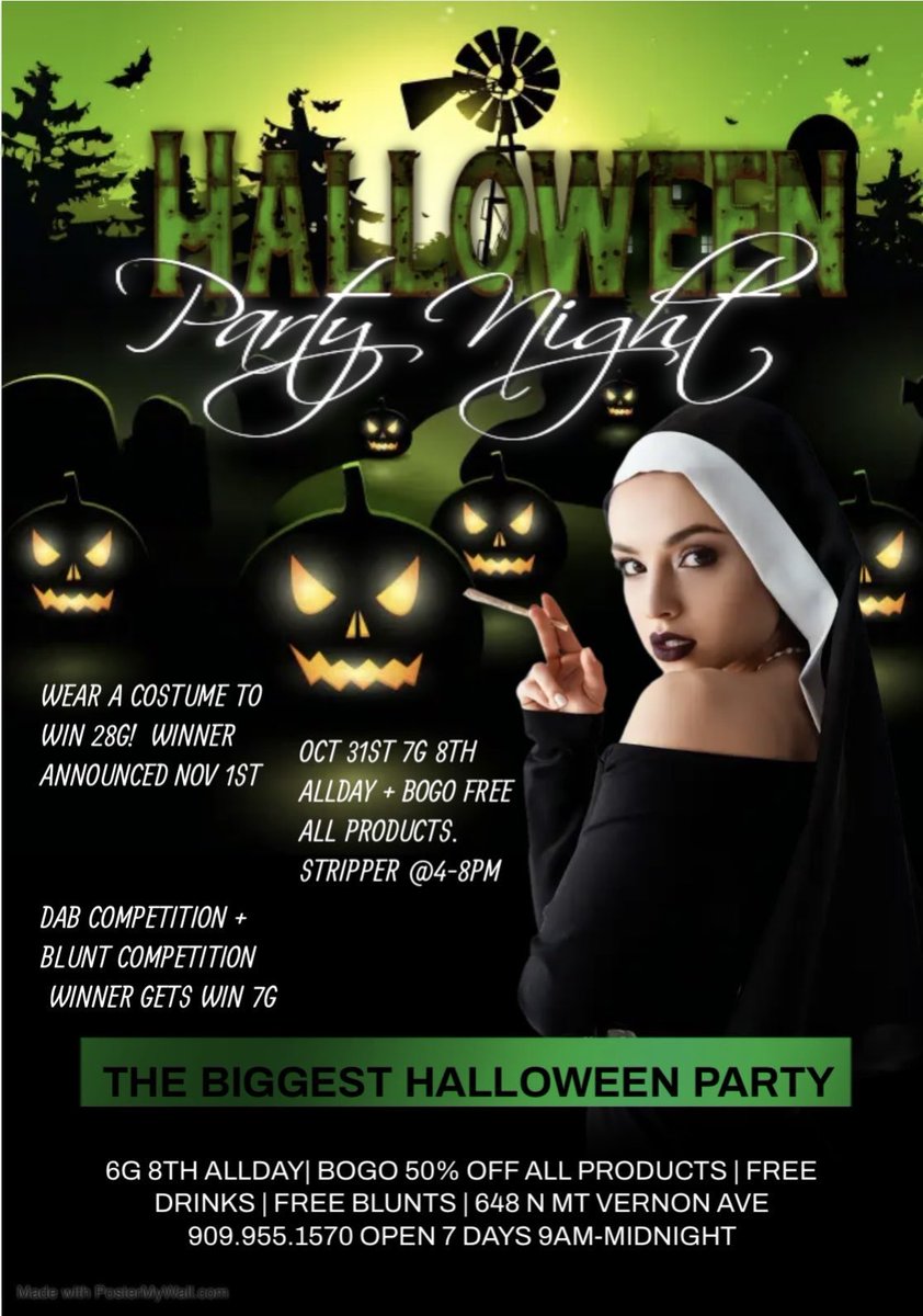 DONT MISS OUT 7G EIGHTHS ON HALLOWEEN 😮‍💨✨ 648 N MOUNT VERNON AVE SAN BERNARDINO CA