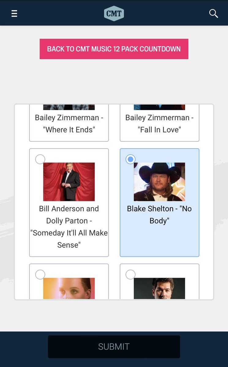 MingTatong's tweet photo. Let’s keep the voting going for Blake Shelton’s #NoBody. (Unlimited voting)
Click here to vote: https://t.co/wex1cyyLWj
@cmt @blakeshelton #BlakeShelton #CMT12PACKCOUNTDOWN https://t.co/S5DB51PjPk