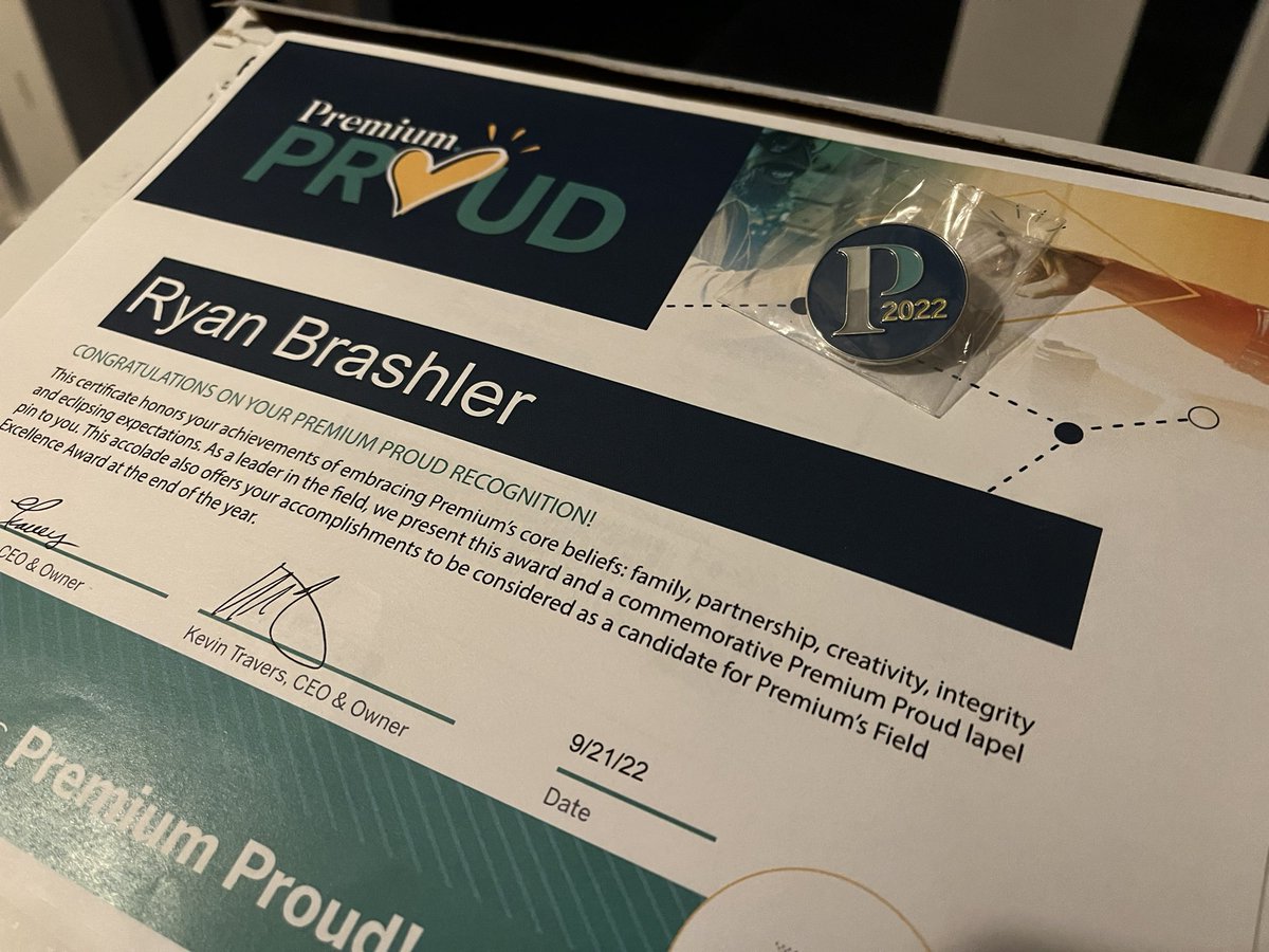 RyanInRaleigh2's tweet image. Honored to be nominated for #PremiumProud… not the first time someone has misspelled my name… #WeArePremium