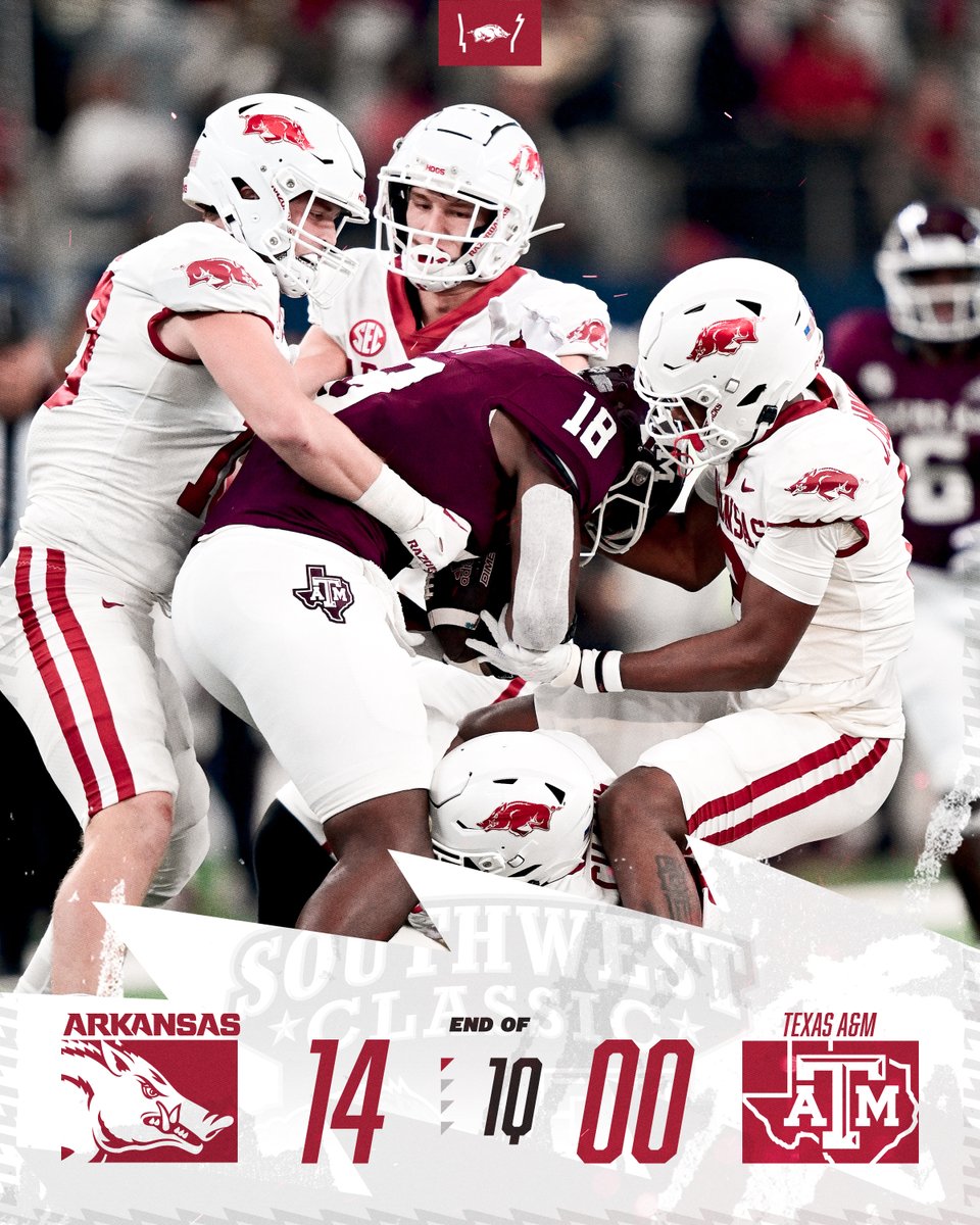 RazorbackFB's tweet photo. One down https://t.co/CpzBdr7vA2