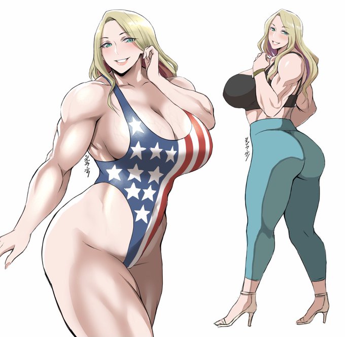 #夏が終わりそうだし今年描いた水着絵を貼ろう
星条旗ハイレグお姉さん 