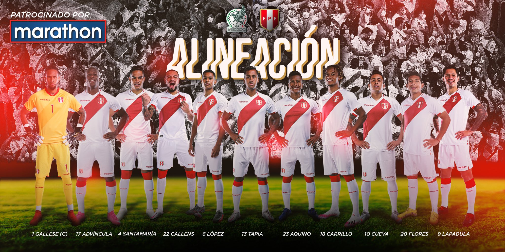 Alineación de Perú vs. México