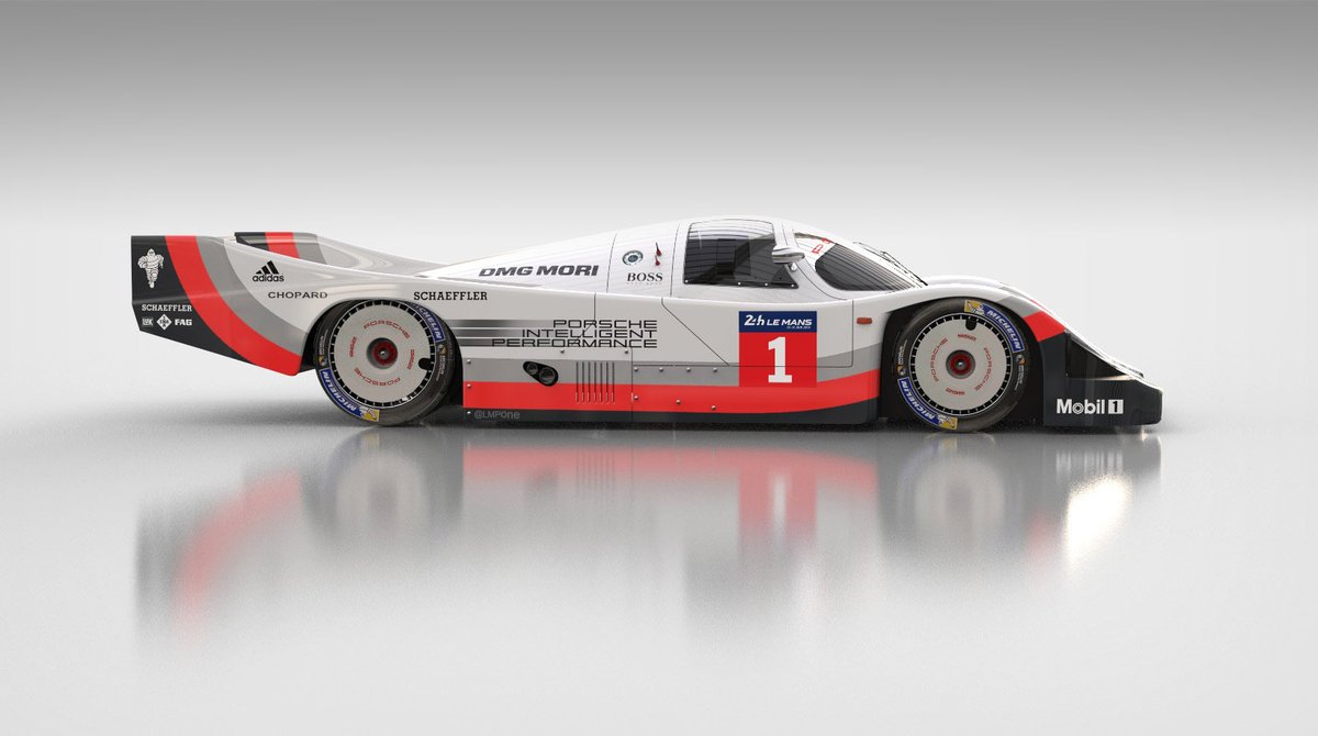 LMPone's tweet image. Remember that last winning livery for #Porsche at #LeMans24 and #WEC in 2017? It looks quite interesting on the 962...