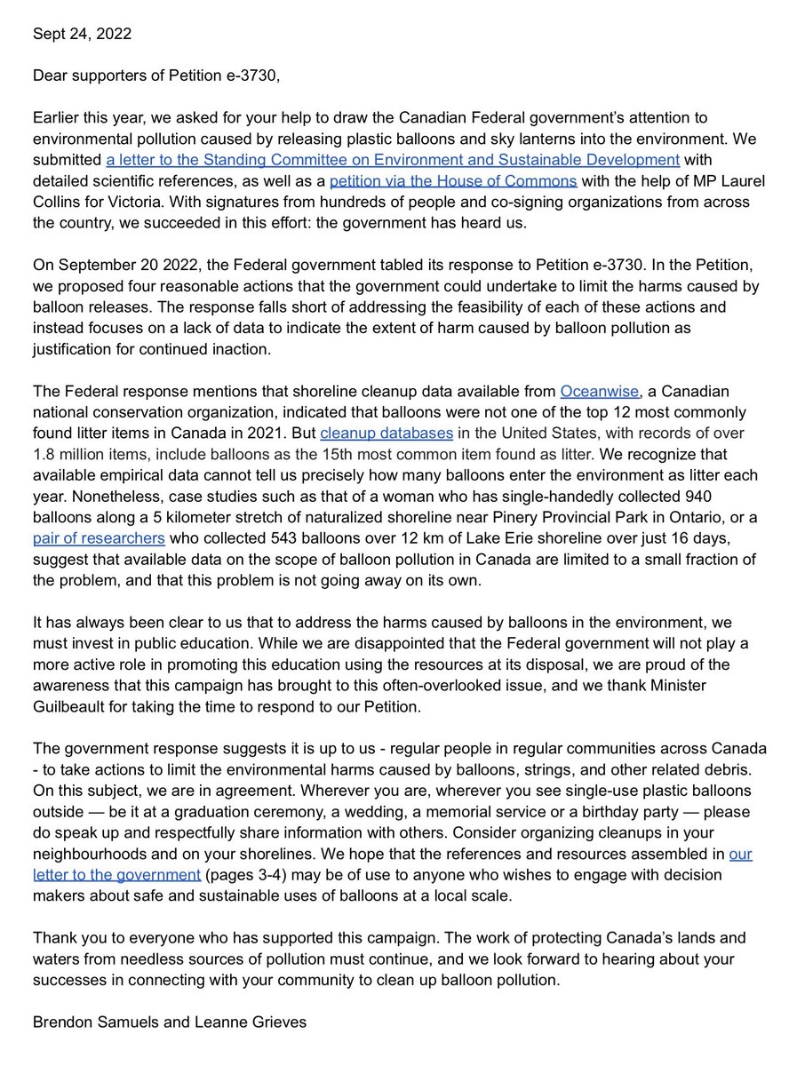 🇨🇦✍️Help us ban plastic🎈releases tweet media