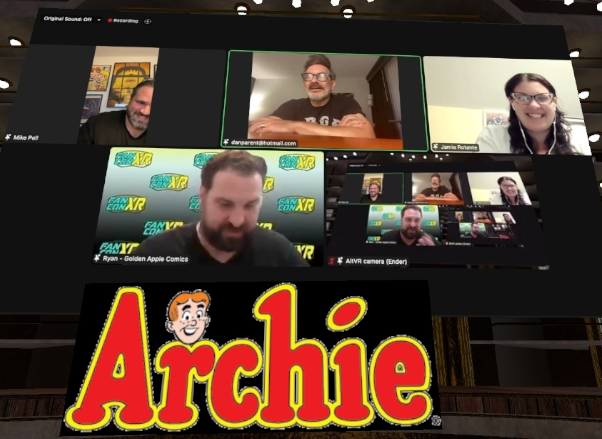 FanConXR's tweet photo. Happening now!
The #FanConXR @ArchieComics panel w/ @pellertweeto and @parentdaniel as they talk all things #ArchieComics!

Visit https://t.co/nG1Tt5CNer to join for free!

#Comics #Comicbooks #VR #Virtual Reality #Archie #Riverdale https://t.co/0Ai0DpDq1k