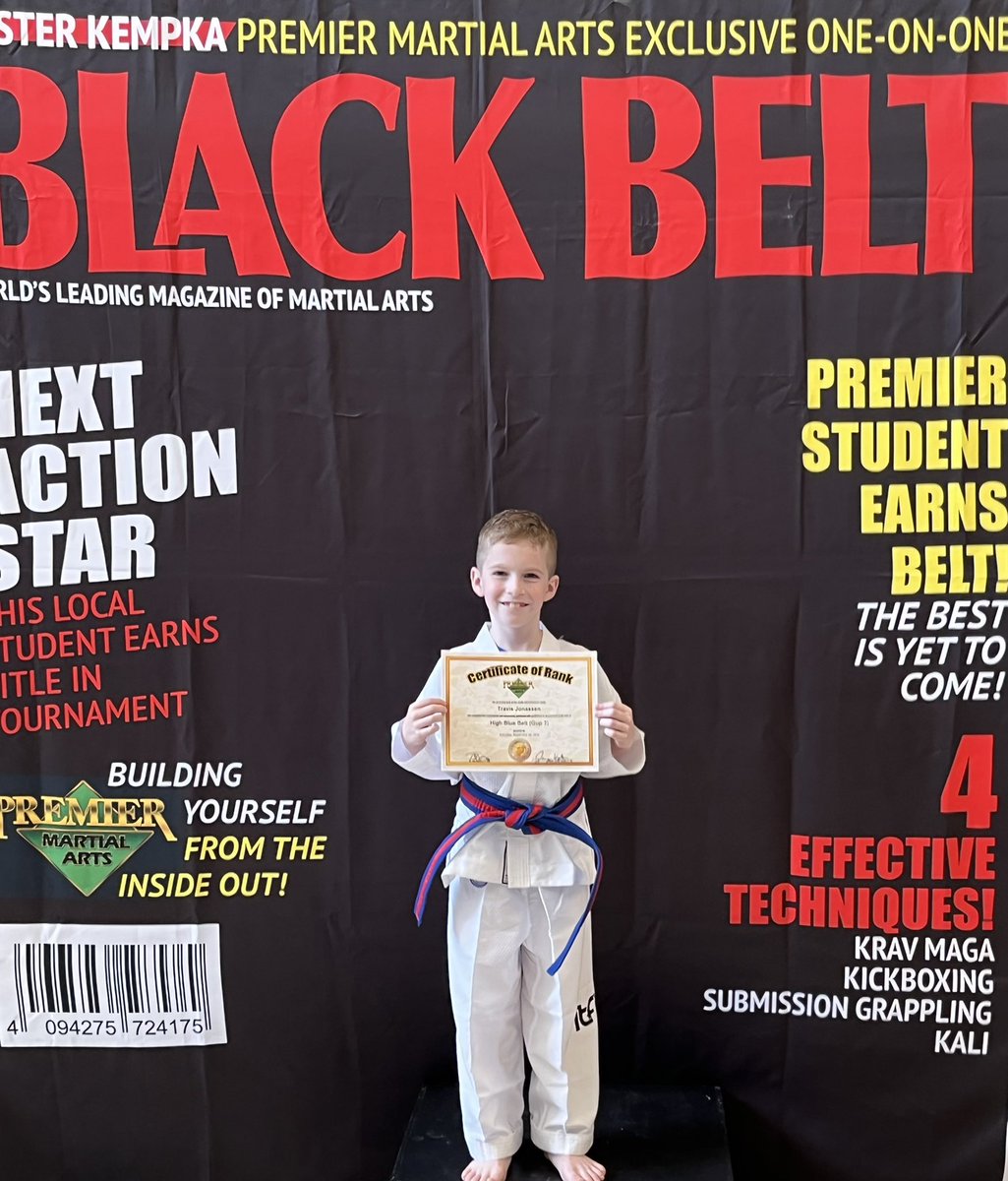 One step closer to earning a black belt. Way to go Travis!