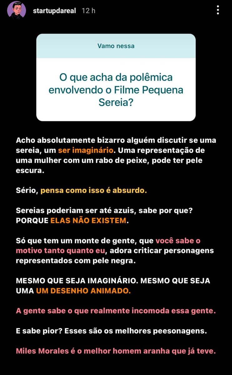 AStartupdareal's tweet photo. "O que acha da polêmica envolvendo o filme Pequena Sereia?" https://t.co/XLjV3ZpHIi