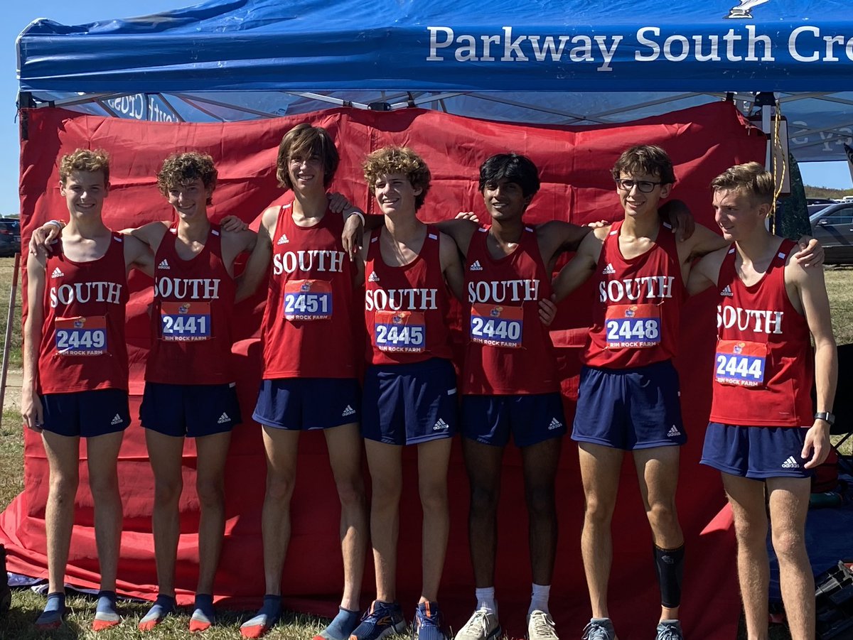 JohnZelo's tweet photo. PSOUTH Varsity XC takes takes 5th out of 40 teams at Rim Rock Classic at University of Kansas. Cole Tatro &amp; Andrew Rebholz medal. GREAT JOB BOYS!  @PSouthSports https://t.co/cOJy9ge69e
