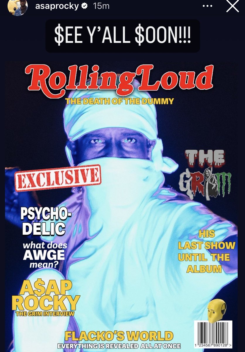 nfr_podcast's tweet photo. A$AP Rocky says that Rolling Loud is his last performance before his album drops… 

Maybe in 2022? 👀 https://t.co/91YJWWxaMr
