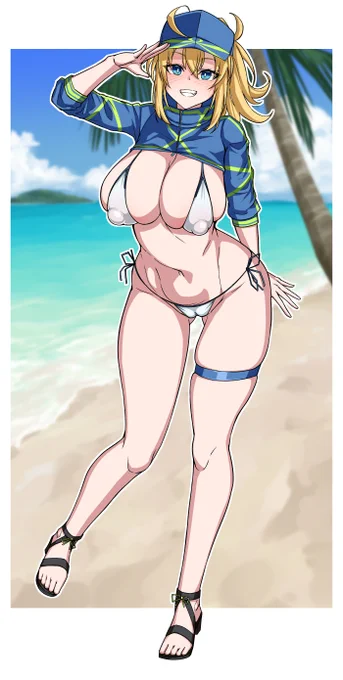 夏が終わりそうだし今年描いたオホ顔水着サーヴァントを貼るでもまだ描いてる 