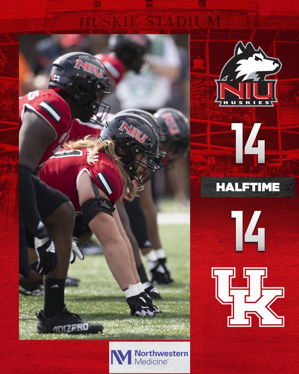 NIUAthletics's tweet image. We're all tied up at the half in Lexington! #TheClimb | #TheHardWay
