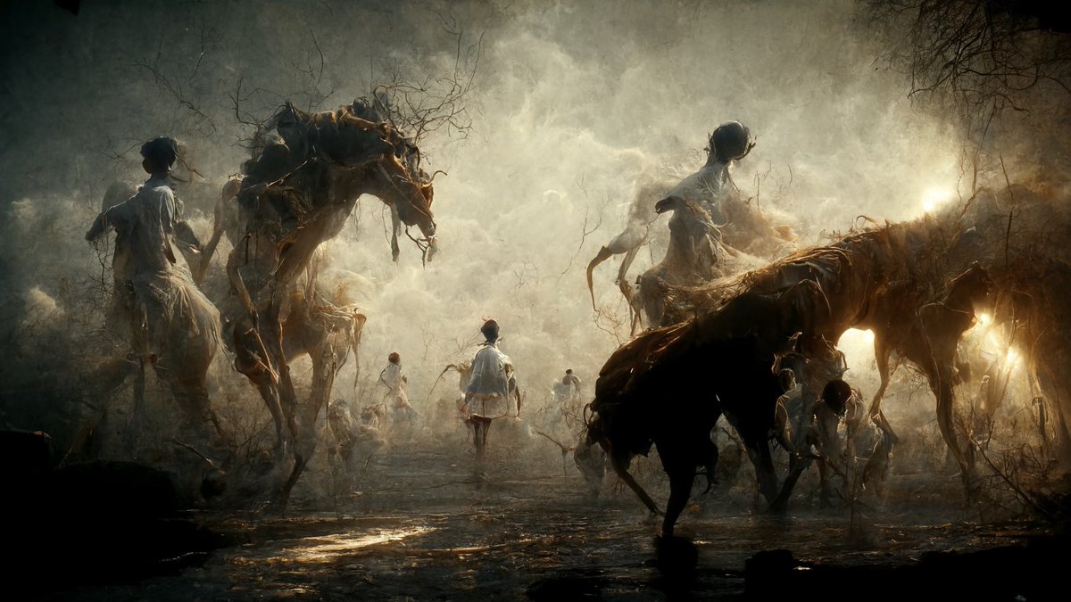 franksynowicz's tweet photo. Plight of the Centaurs
#collaboratewiththemachine #digitalart #surrealart #aiart #ai #centaurs https://t.co/f0g62SD2DI