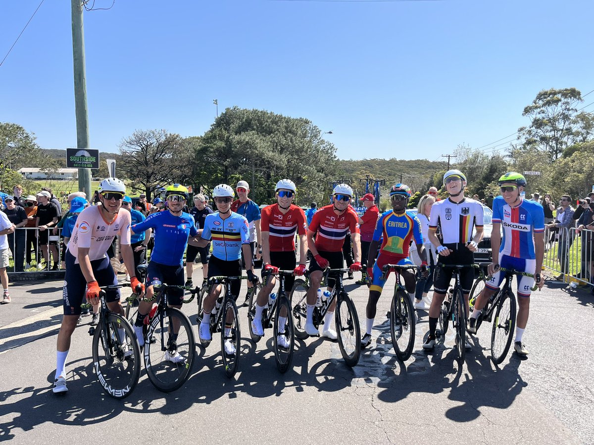 Maxime Segers (@maximesegers) on Twitter photo 8️⃣ riders at the start of this 🌈 race !
🇧🇪 <a href="/Quintenhermans/">Quinten Hermans</a>
🇮🇹 <a href="/rotalorenzo95/">lorenzo rota</a>
🇳🇱 <a href="/TacovanderHoorn/">Taco van der Hoorn</a>
🇳🇴 <a href="/Kristoff87/">Alexander Kristoff</a> <a href="/sebystrom/">Sven Erik Bystrøm</a>
🇪🇷 <a href="/GrmayeBiniam/">Biniam Girmay</a>
🇨🇿 <a href="/HirtJan/">Jan Hirt</a>
🇩🇪 <a href="/gzimmermann_FA/">Georg Zimmermann Fan Account</a>
Good luck boys 🤟 @IntermarcheWG
#Wollongong2022 8️⃣ riders at the start of this 🌈 race !
🇧🇪 <a href="/Quintenhermans/">Quinten Hermans</a>
🇮🇹 <a href="/rotalorenzo95/">lorenzo rota</a>
🇳🇱 <a href="/TacovanderHoorn/">Taco van der Hoorn</a>
🇳🇴 <a href="/Kristoff87/">Alexander Kristoff</a> <a href="/sebystrom/">Sven Erik Bystrøm</a>
🇪🇷 <a href="/GrmayeBiniam/">Biniam Girmay</a>
🇨🇿 <a href="/HirtJan/">Jan Hirt</a>
🇩🇪 <a href="/gzimmermann_FA/">Georg Zimmermann Fan Account</a>
Good luck boys 🤟 @IntermarcheWG
#Wollongong2022