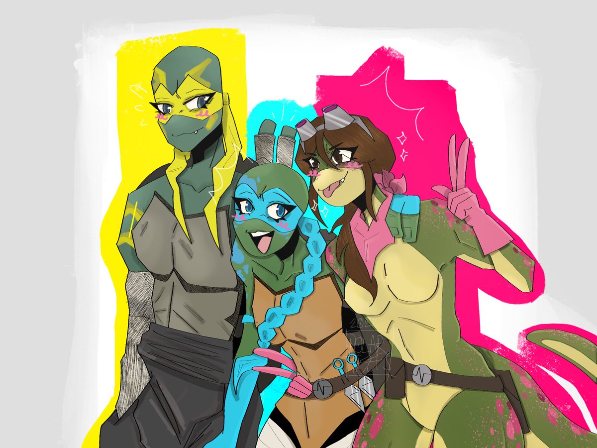 t33f_b0n3z's tweet photo. ladies :3 #rottmnt #rottmntfanart #jennikatmnt #venustmnt #monalisatmnt #tmnt #tmntfanart https://t.co/tfZL5InzBQ