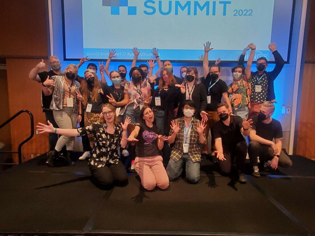GameUX_Summit's tweet photo. We hope that yβall had a great #GameUXsummit β22 & masterclasses! Thank you to @Bungie & @jennifeRenee for being our host, to all speakers & staff, and all attendees!
Follow this account & sign up to the https://t.co/nk0g4gZzKq newsletters for updates.
Much π§‘ & see you soon! https://t.co/TQ7cl3ZShw