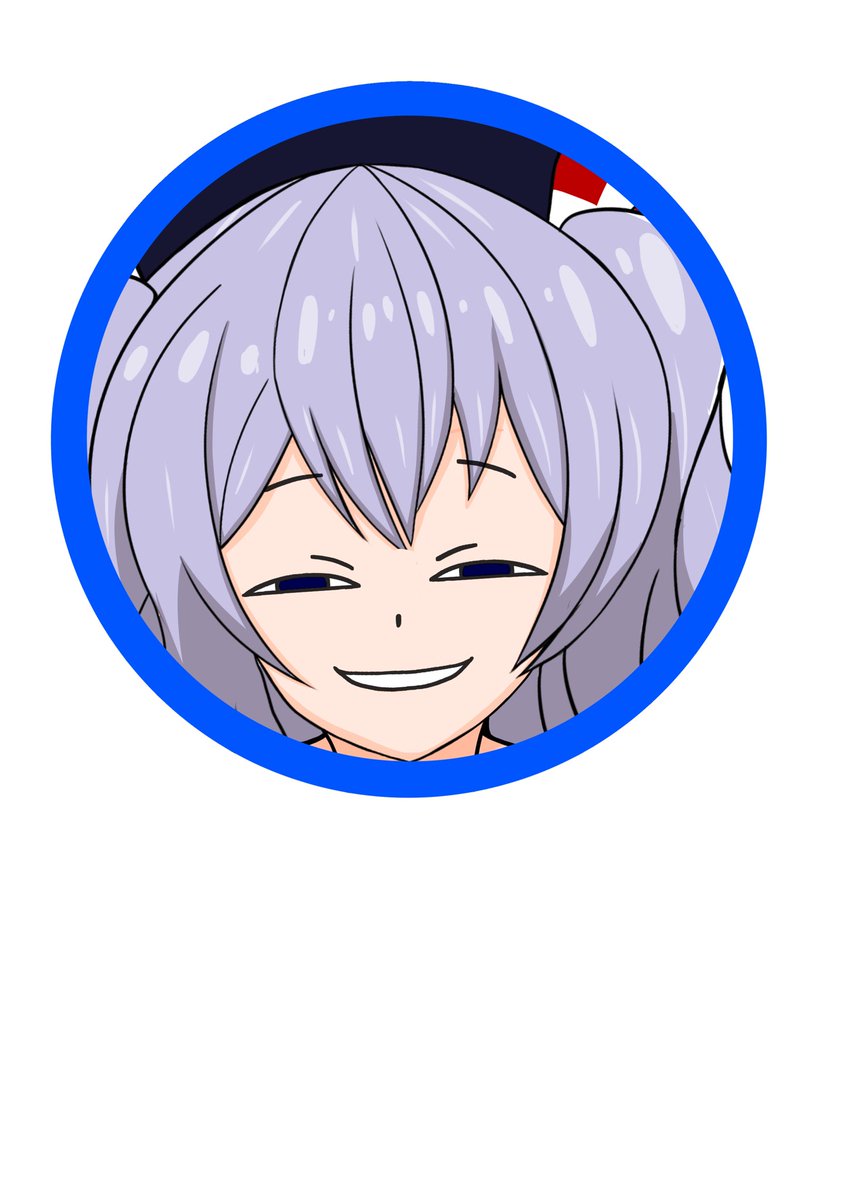 kashima (kancolle) 1girl solo hat grey hair smile twintails half-closed eyes  illustration images