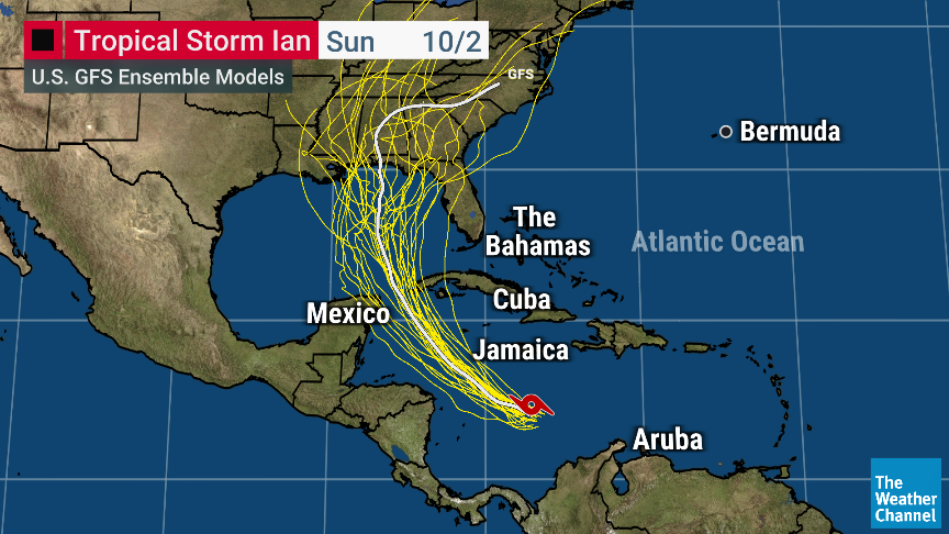 ScotPilie_Wx's tweet photo. Remember, avg error of @NHC_Atlantic "Day 5" location is 120-150mi. All interests from Louisiana to #Florida should be closely watching.

1/3 of the time, system could actually end up OUTSIDE of the cone.

And, impacts occur WAY outside of the center line &amp; cone. @weatherchannel https://t.co/H8cKrMIV1f