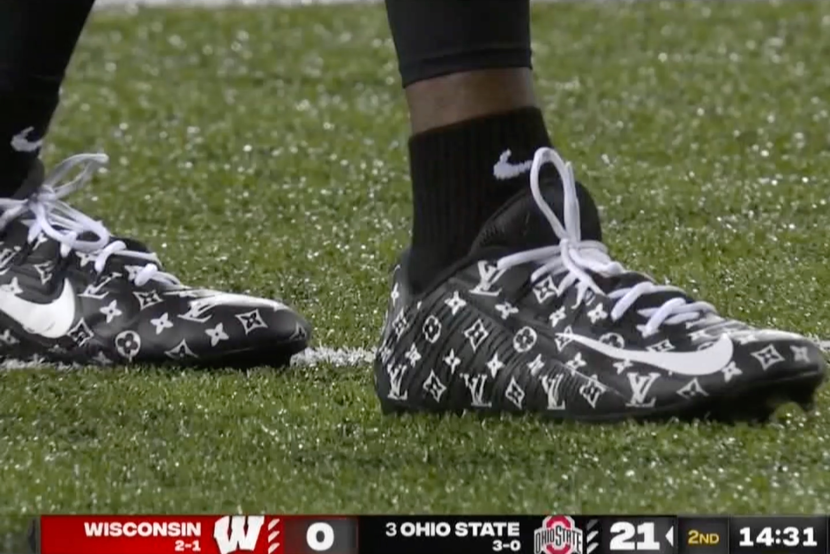 Marvin Harrison Jr. Wears Apple Watch, Louis Vuitton Cleats During Ohio  State-Wisconsin Game - BroBible