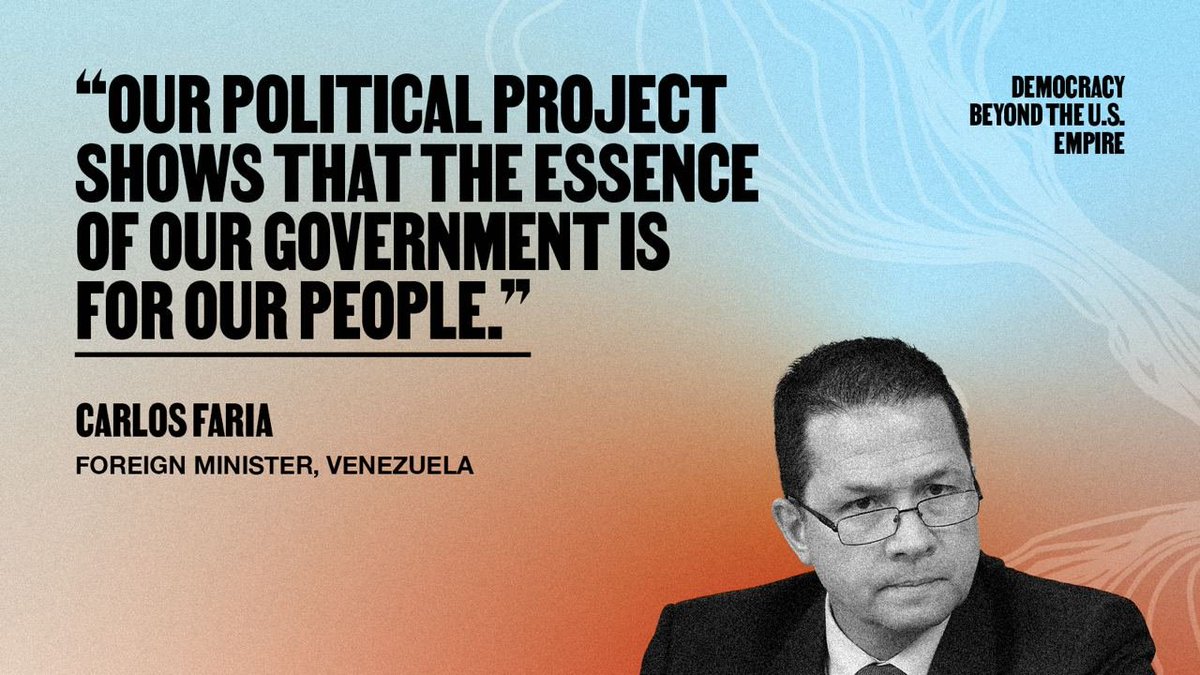 Despite an illegal US-imposed blockade, Venezuela is actively building an inclusive and dignified democracy—by and for its people. Tune into livestream to hear Foreign Minister of Venezuela, @Fariacrt ’s full presentation: peoplessummit.info/watch-the-live… #ByeByeBlockade #MejorSinBloqueo