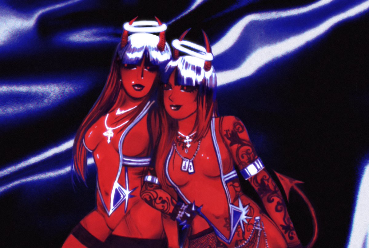 redux of the imvu demon girls piece i did last year, for some new prints