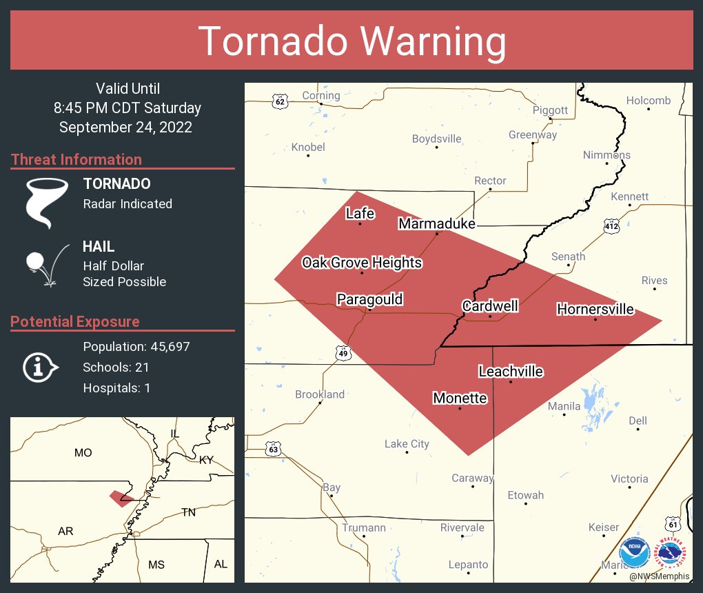 NWS Tornado on Twitter "Tornado Warning including Paragould AR