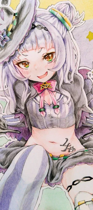 色鉛筆でシオンちゃん描いてるアナログ怪物なんですけども#三連休はフォロワーが増える 