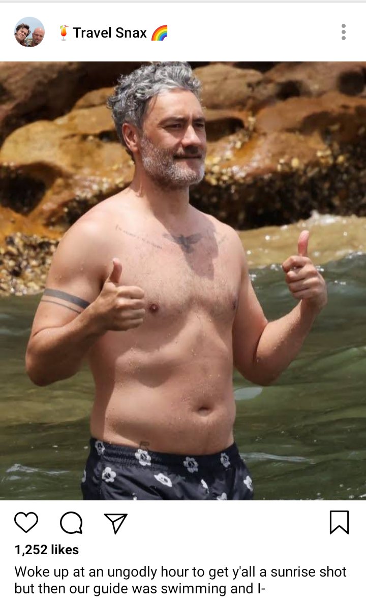 Lucius' IG: image of Ed in the water, in a bathing suit
Caption: Woke up at an ungodly hour to get y'all a sunrise shot but then our guide was swimming and I-