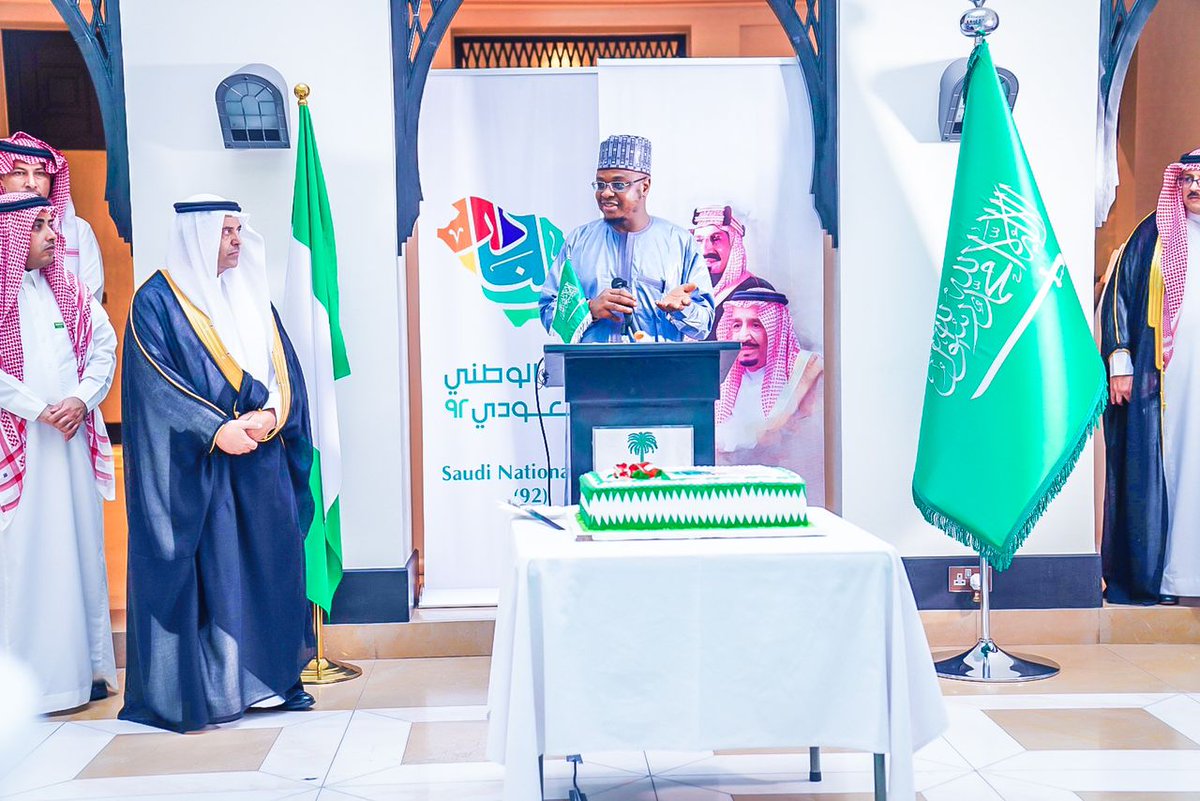 ProfIsaPantami's tweet photo. Representing Nigeria at the 92nd National Day of the Kingdom of Saudi Arabia. https://t.co/WADKEC321d