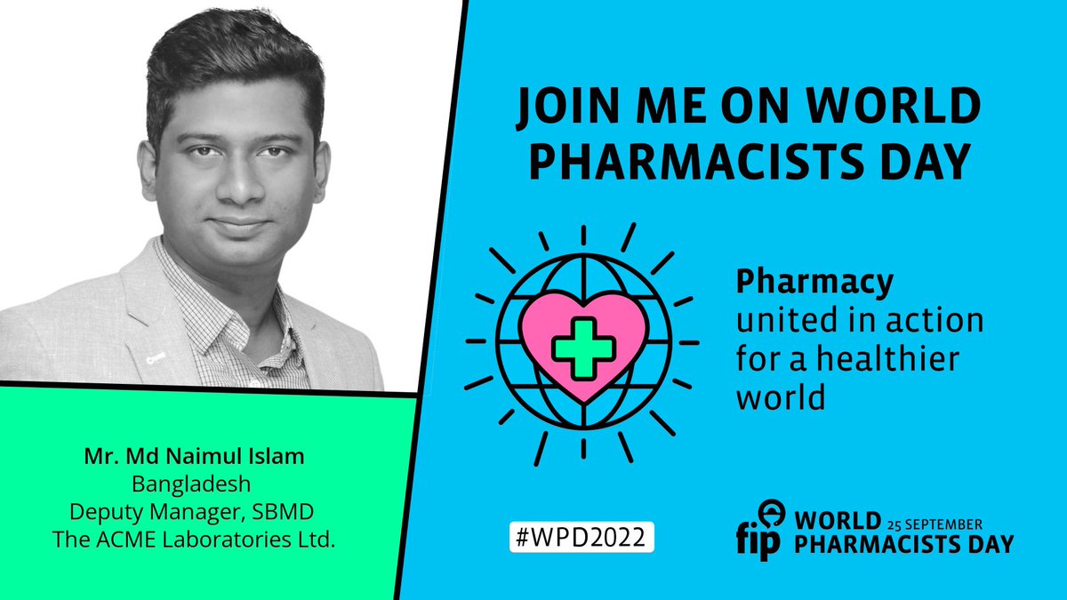 “Pharmacy united in action for a healthier world”
#WPD2022  #WorldPharmacistsDay2022
