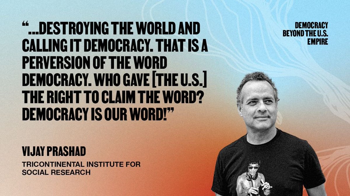 Tonight we reclaim democracy from the U.S. empire! @VijayPrashad closes our program, calling on the great power of love to transcend the death and destruction of capital. Tune into the livestream: peoplessummit.info/watch-the-live… #ByeByeBlockade #MejorSinBloqueo