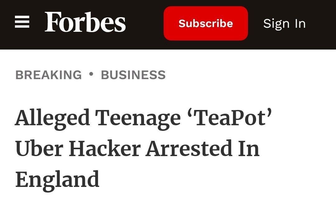 spider_sec's tweet photo. So, Very Sad News coming from the UK that
a hero has been arrested for just showing how useless Uber's Security Model was.
#uberattack #JoyceParker #informationsecurity #Hacked https://t.co/Ix8KxC3TjN