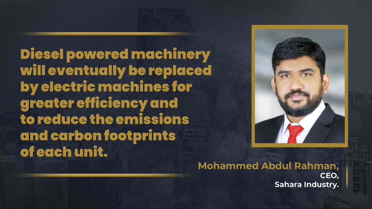 b2bpurchase's tweet photo. "Battery-Electric equipment is transforming the construction landscape". Says Mr. Mohammed Abdul Rahman, CEO of Sahara Industry.
https://t.co/LoCyd1jbWS
#electricpowered #infrastructure #government #development #electric #globalwarming
#carbonfootprints #dieselrun
@saharaindustry https://t.co/ZfqsMiVXJW